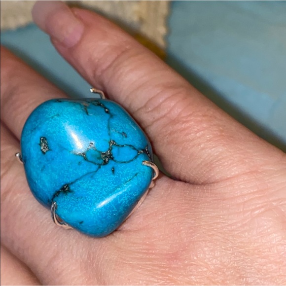 SALE ⭐️ Kingman Turquoise natural gemstone statement ring - Picture 6 of 10